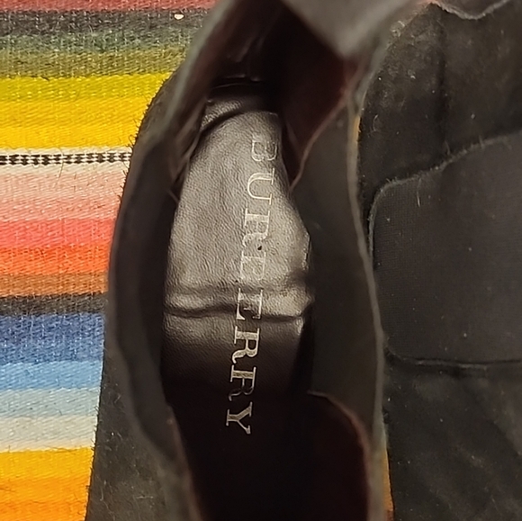 BURBERRY PRORSUM mens LOBLOW oil suede chelsea boots 9 black ankle boots 42